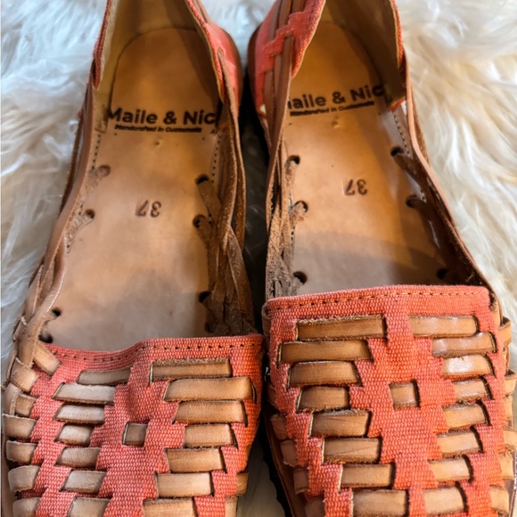Maile & Nic Shoes - Women's Coral and Tan Espadrilles